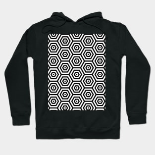 black and white hexagon seamless pattern Hoodie